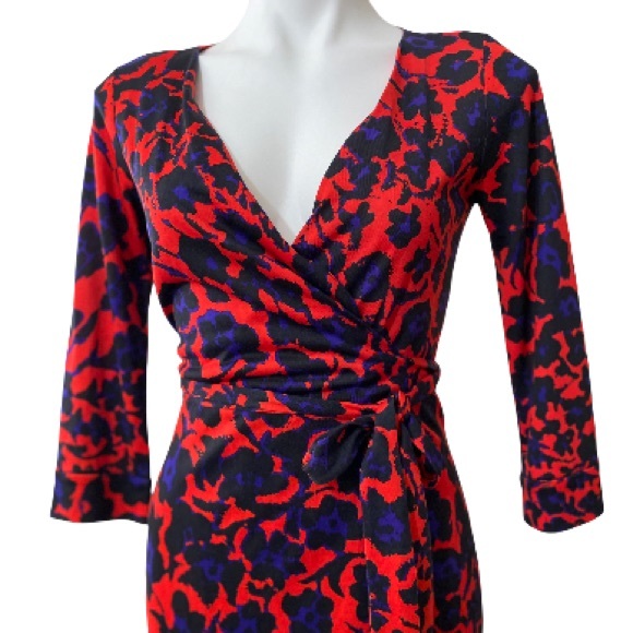 Julian Two Cheetah Floral Wrap Work/Office Dress - Picture 3 of 7